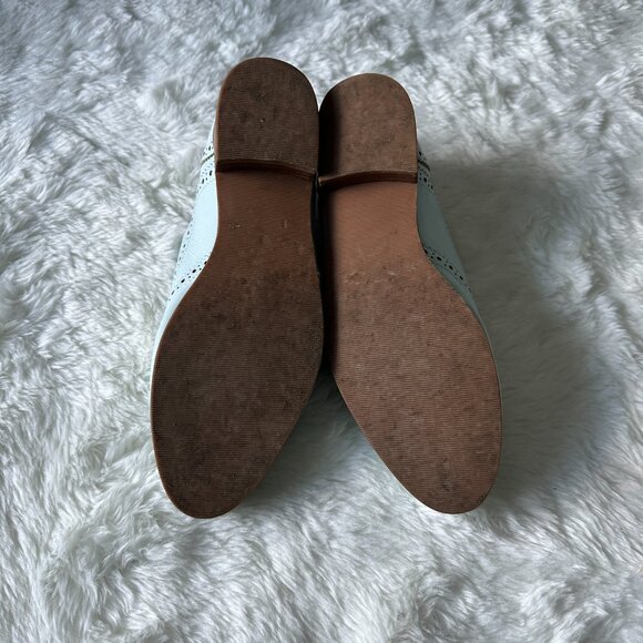 Blue women's leather brogues - Picture 6 of 6